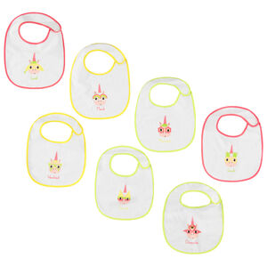 Lote de 7 baberos de rizo con estampado licorno 