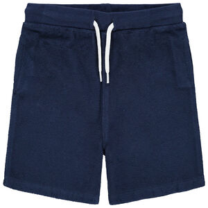 pantalon corto liso en rizo 