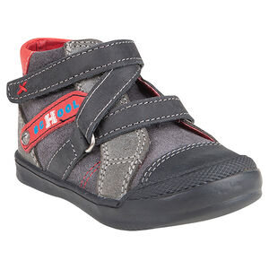 Botas bajas con velcro de piel serraje 