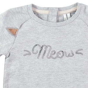 Chándal de felpa con sudadera con volante y pantalón estampado 