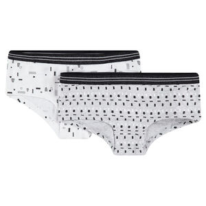 Juego de 2 shortys de algodón con estampado gráfico y cintura brillante  Main Juego de 2 shortys de algodón con estampado gráfico y cintura brillante