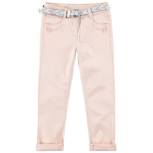 Pantalón slim con cinturón trenzado desmontable  Main Pantalón slim con cinturón trenzado desmontable