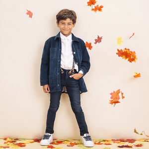 Camisa de manga larga de gala con corbata desmontable 