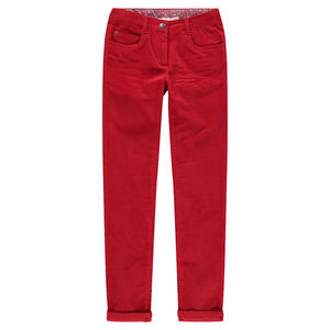 Júnior - Pantalón de terciopelo liso con efecto arrugado 