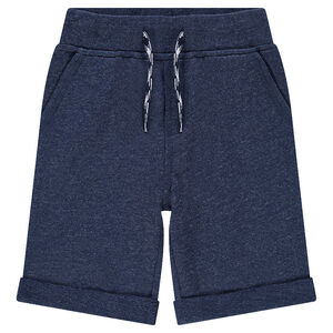 Bermudas de felpa lisa con bolsillos 