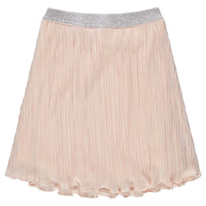 Falda plisada con cinturón elástico plateado 