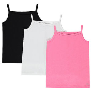 Pack de 3 camisetas lisas sin mangas de punto  Main Pack de 3 camisetas lisas sin mangas de punto