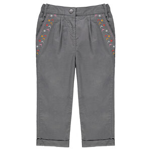 Pantalón de algodón de fantasía con bordados  