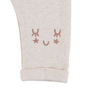 Pantalón de chándal de felpa lisa con detalles estampados 