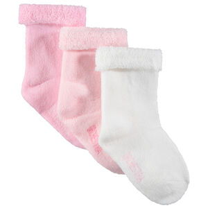 Juego de 3 pares de calcetines lisos de rizo  