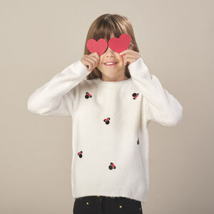 Pull en tricot motif Minnie Disney strass fantaisie  Main Pull en tricot motif Minnie Disney strass fantaisie