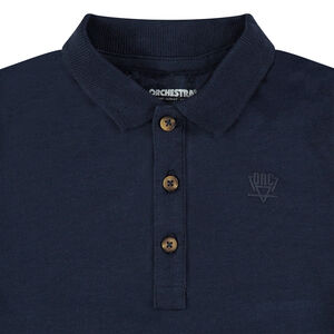 Polo de manga larga de punto slub con logo estampado 