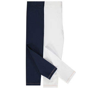 Pack de 2 leggings lisos de algodón para bebé niña 