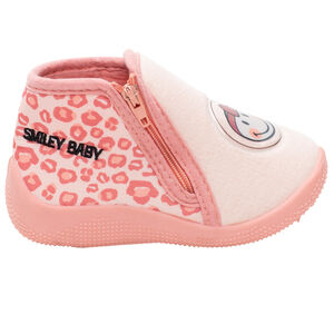 Chaussons bottillons imprimé léopard et badge Smiley 