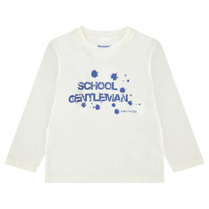 Camiseta de punto de manga larga con mensaje estampado 