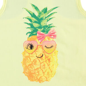 Camiseta de algodón sin mangas con estampado de fantasía por delante  Main Camiseta de algodón sin mangas con estampado de fantasía por delante