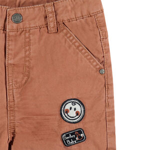 Pantalon surteint en toile style cargo badges Smiley Baby  