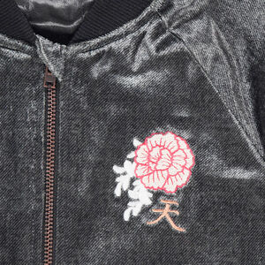 Júnior - Chaqueta de terciopelo con flor bordada en el pecho 