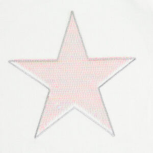 Camiseta de manga larga con volantes en los hombros y estrella de lentejuelas 