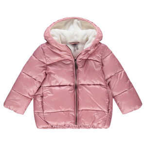 Anorak acolchado con capucha y forro de micropolar 