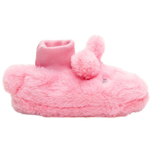 Zapatillas peluche de falsa piel rosa   