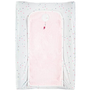 Housse de matelas à langer à pois et oiseau brodé 