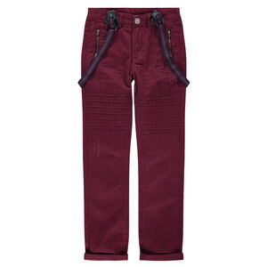 Júnior - Pantalón de sarga con cortes y tirantes desmontables 