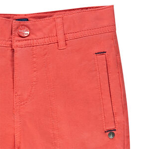 Pantalon en twill uni à poches 