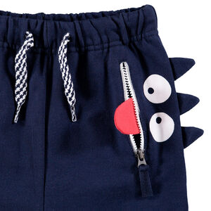 Pantalón de chándal de felpa con bolsillo con cremallera y reloj estampado 