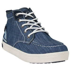 Botas bajas con cordones de jean con cremallera 