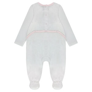 Juego de 2 pijamas de terciopelo liso/con unicornio estampados 