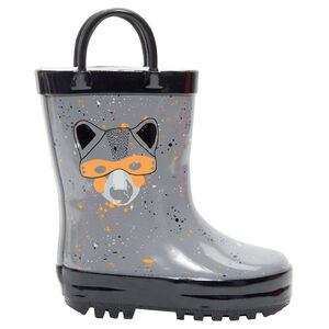 Botas de lluvia con efecto manchas de pintura y estampado de zorro 