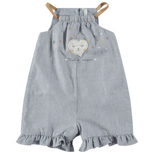 Peto corto de punto de fantasía con tirantes finos bordados y corazón cosido 