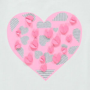 Camiseta de manga corta de punto con corazón brillante y lentejuelas  Main Camiseta de manga corta de punto con corazón brillante y lentejuelas