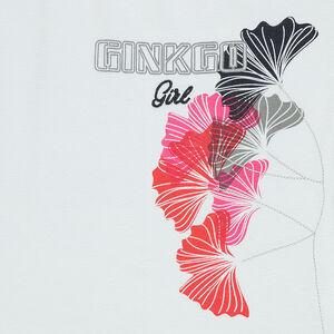 Tee-shirt manches courtes forme boîte print fleurs 
