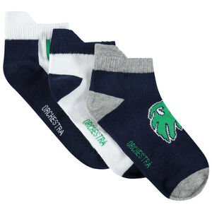Juego de 3 pares de calcetines cortos con motivos de jácquard de fantasía 