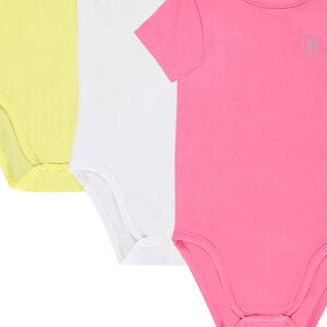 Pack de 3 bodis de manga corta de jersey con logo estampado 