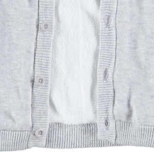 Chaqueta de punto gris jaspeado con forro de borreguillo 