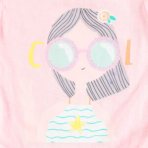 Conjunto de camiseta con personaje estampado y pantalón corto con estrellas all over 