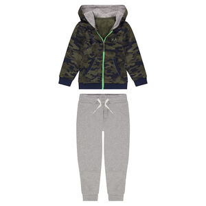 Chándal de felpa con estampado militar 
