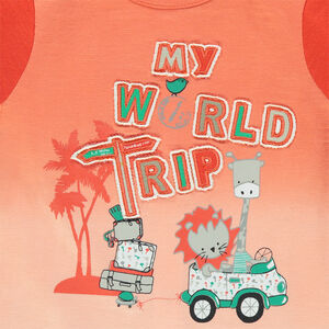 Camiseta de manga corta con animales estampados 