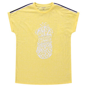 Júnior - Camiseta de manga corta de punto con piñas estampadas y bandas cosidas 
