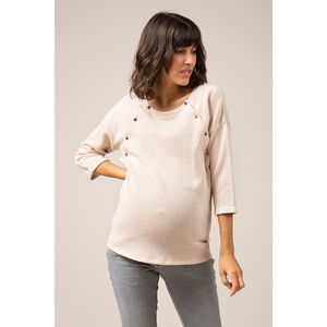 Sudadera de premamá de punto de fantasía con botones por delante 