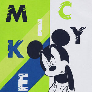 Conjunto de camiseta de manga corta con estampado Mickey y bermudas 