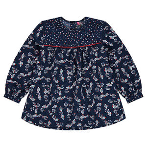 Túnica de crepé con estampado de fantasía 