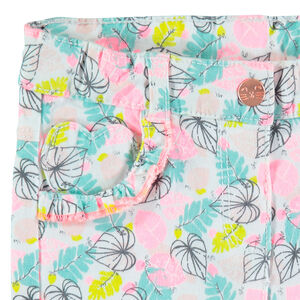 Pantalón corto de algodón con estampado vegetal all over 