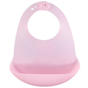 Babero rigido con bolsillo recoje migas - Rosa 