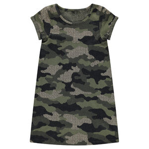 Júnior - Vestido de manga corta de punto con estampado de camuflaje de jacquard  Main Júnior - Vestido de manga corta de punto con estampado de camuflaje de jacquard