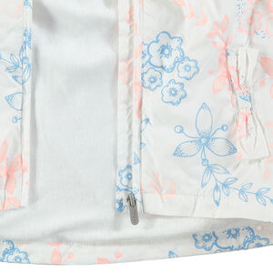 Cortavientos con capucha y forro con flores all over 