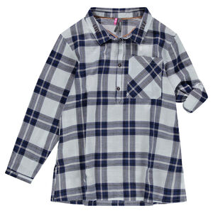 Júnior - Túnica de manga larga a cuadros estilo camisa  Main Júnior - Túnica de manga larga a cuadros estilo camisa
